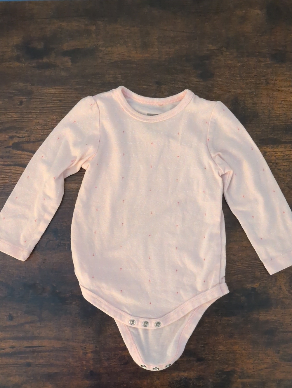 5/$25 Tag Long-Sleeve Pink Onesie Bodysuit 12M